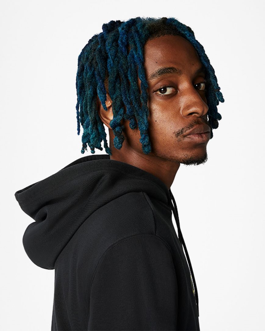 Men's Converse Bold Word Pullover Hoodie Black | AU 6380CJ